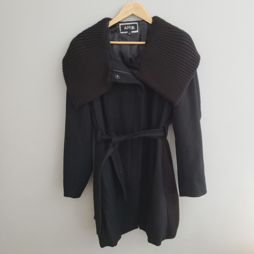 Black belted dress coat Apt.‎ 9 XL